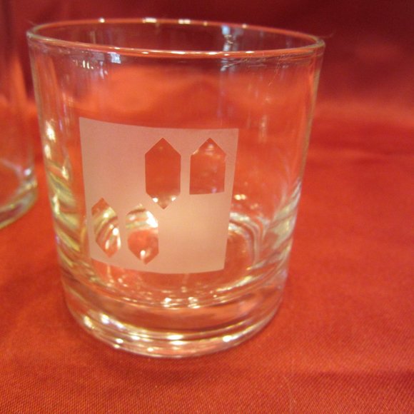 RETRO 70'S COCKTAIL SET W/PITCHER, 3 GLASSES, GLASS STIRRER, FROSTED DESIGN - Picture 5 of 5